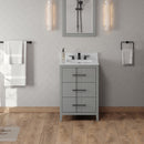 Jeffrey Alexander 24" Grey Katara with White Carrara Marble Vanity Top