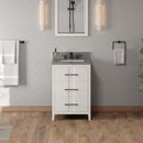 Jeffrey Alexander 24" White Katara with Boulder Cultured Marble Vanity Top