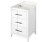 Jeffrey Alexander 24" White Katara with Calacatta Vienna Quartz Vanity Top