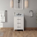 Jeffrey Alexander 24" White Katara with White Carrara Marble Vanity Top