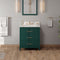 Jeffrey Alexander 30" Forest Green Katara with Calacatta Vienna Quartz Vanity Top