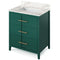 Jeffrey Alexander 30" Forest Green Katara with Calacatta Vienna Quartz Vanity Top