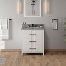 Jeffrey Alexander 30" White Katara with Boulder Cultured Marble Vanity Top