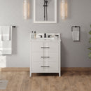 Jeffrey Alexander 30" White Katara with Calacatta Vienna Quartz Vanity Top