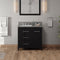 Jeffrey Alexander 36" Black Katara left offset with Boulder Cultured Marble Vanity Top