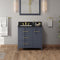 Jeffrey Alexander 36" Blue Steel Katara left offset with Black Granite Vanity Top