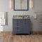 Jeffrey Alexander 36" Blue Steel Katara left offset with Boulder Cultured Marble Vanity Top