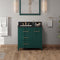 Jeffrey Alexander 36" Forest Green Katara left offset with Black Granite Vanity Top