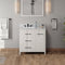 Jeffrey Alexander 36" White Katara left offset with White Carrara Marble Vanity Top