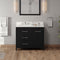 Jeffrey Alexander 42" Black Katara left offset with Calacatta Vienna Quartz Vanity Top