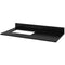 Jeffrey Alexander 42" Blue Steel Katara left offset with Black Granite Vanity Top Rectangle Bowl