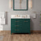 Jeffrey Alexander 42" Forest Green Katara left offset with Calacatta Vienna Quartz Vanity Top