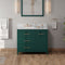 Jeffrey Alexander 42" Forest Green Katara left offset with White Carrara Marble Vanity Top