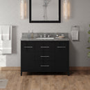 Jeffrey Alexander 48" Black Katara with Boulder Cultured Marble Vanity Top rectangle bowl