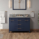 Jeffrey Alexander 48" Hale Blue Katara with Boulder Cultured Marble Vanity Top rectangle bowl