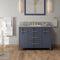 Jeffrey Alexander 48" Blue Steel Katara with Steel Grey Cultured Marble Vanity Top Rectangle bowl