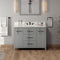 Jeffrey Alexander 48" Grey Katara with Calacatta Vienna Quartz Vanity Top rectangle bowl