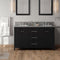 Jeffrey Alexander 60" Black Katara Double bowl with Boulder Cultured Marble Vanity Top