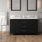 Jeffrey Alexander 60" Black Katara Double bowl with Calacatta Vienna Quartz Vanity Top