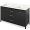 Jeffrey Alexander 60" Black Katara Double bowl with Calacatta Vienna Quartz Vanity Top