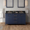 Jeffrey Alexander 60" Hale Blue Katara Double bowl with Black Granite Vanity Top