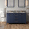 Jeffrey Alexander 60" Hale Blue Katara Double bowl with Boulder Cultured Marble Vanity Top