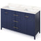 Jeffrey Alexander 60" Hale Blue Katara Double bowl with Calacatta Vienna Quartz Vanity Top