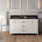 Jeffrey Alexander 60" White Katara Double bowl with Black Granite Vanity Top