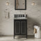 Jeffrey Alexander 24" Black Percival with Boulder Cultured Marble Vanity Top