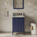 Jeffrey Alexander 24" Hale Blue Percival with Steel Grey Cultured Marble Vanity Top