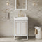 Jeffrey Alexander 24" White Percival with Lavante Cultured Marble Vessel Vanity Top