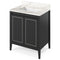 Jeffrey Alexander 30" Black Percival with Calacatta Vienna Quartz Vanity Top