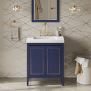 Jeffrey Alexander 30" Hale Blue Percival with Lavante Cultured Marble Vessel Vanity Top