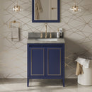 Jeffrey Alexander 30" Hale Blue Percival with Steel Grey Cultured Marble Vanity Top