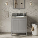 Jeffrey Alexander 30" Grey Percival with Steel Grey Cultured Marble Vanity Top