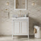 Jeffrey Alexander 30" White Percival with White Carrara Marble Vanity Top