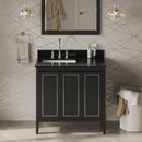 Jeffrey Alexander 36" Black Percival left offset with Black Granite Vanity Top