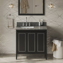 Jeffrey Alexander 36" Black Percival left offset with Boulder Cultured Marble Vanity Top