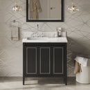 Jeffrey Alexander 36" Black Percival left offset with Calacatta Vienna Quartz Vanity Top