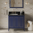 Jeffrey Alexander 36" Hale Blue Percival left offset with Black Granite Vanity Top