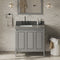 Jeffrey Alexander 36" Grey Percival left offset with Boulder Cultured Marble Vanity Top