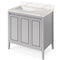 Jeffrey Alexander 36" Grey Percival left offset with Calacatta Vienna Quartz Vanity Top