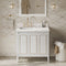 Jeffrey Alexander 36" White Percival left offset with Calacatta Vienna Quartz Vanity Top