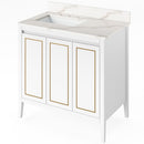 Jeffrey Alexander 36" White Percival left offset with Calacatta Vienna Quartz Vanity Top