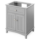 Jeffrey Alexander 30" Gray Savino Vanity Steel Gray Cultured Marble Vanity Top Undermount Rectangle Bowl VKITSAV30GRSGR