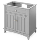 Jeffrey Alexander 36" Gray Savino Vanity Steel Gray Cultured Marble Vanity Top Undermount Rectangle Bowl VKITSAV36GRSGR