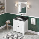 Jeffrey Alexander 36" White Savino Vanity Black Granite Vanity Top Undermount Rectangle Bowl VKITSAV36WHBGR