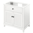 Jeffrey Alexander 36" White Savino Vanity Boulder Cultured Marble Vanity Top Undermount Rectangle Bowl VKITSAV36WHBOR