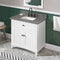 Jeffrey Alexander 36" White Savino Vanity Boulder Cultured Marble Vanity Top Undermount Rectangle Bowl VKITSAV36WHBOR