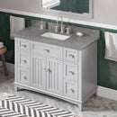 Jeffrey Alexander 48" Gray Savino Vanity Boulder Cultured Marble Vanity Top Undermount Rectangle Bowl VKITSAV48GRBOR